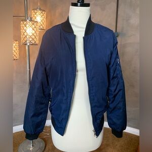 Kendall & Kylie Navy Satin Jacket